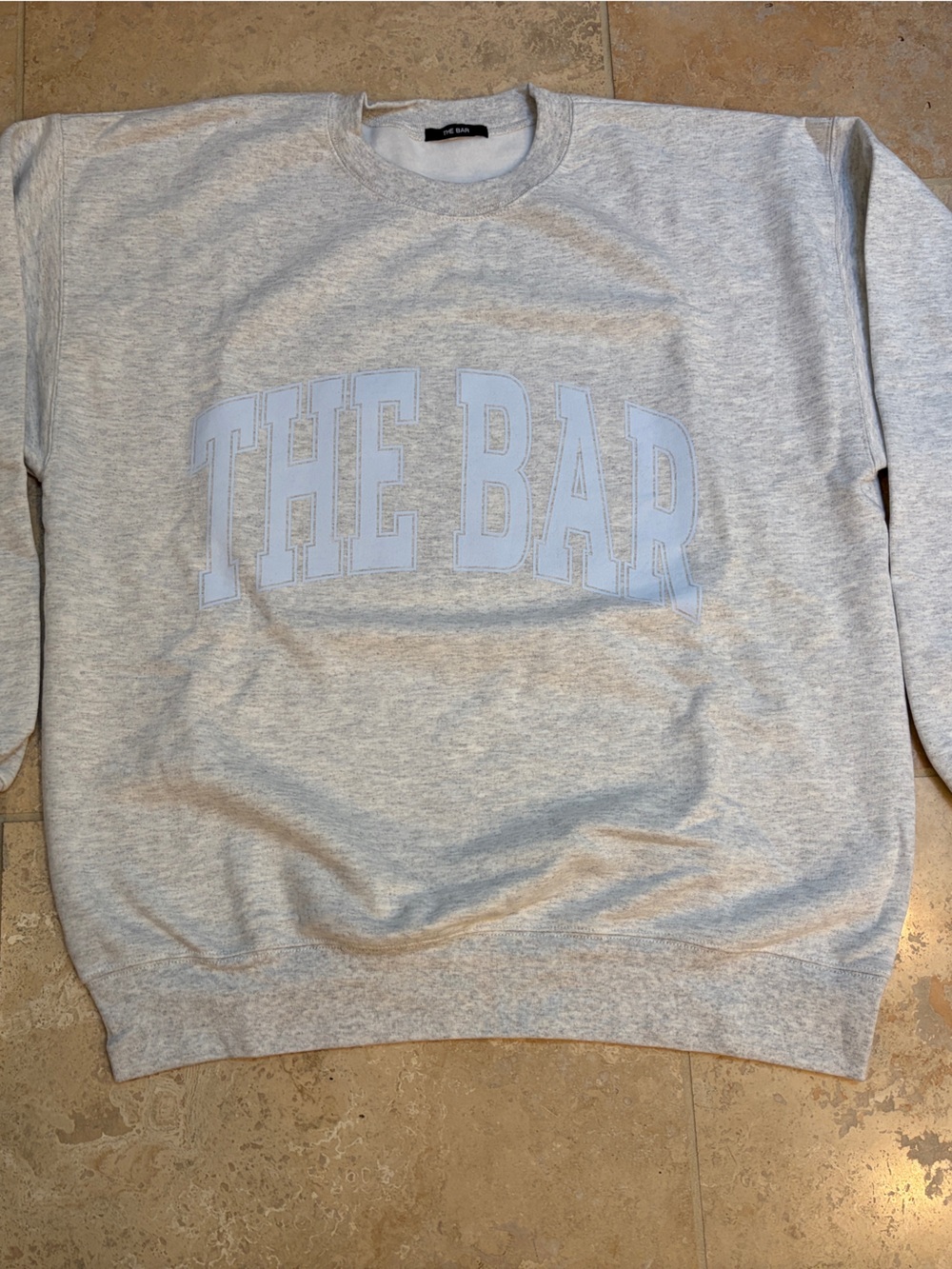 The Bar Inside Out Varsity Sweatshirt Heather Gray & Blue Multi